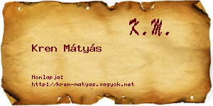 Kren Mátyás névjegykártya